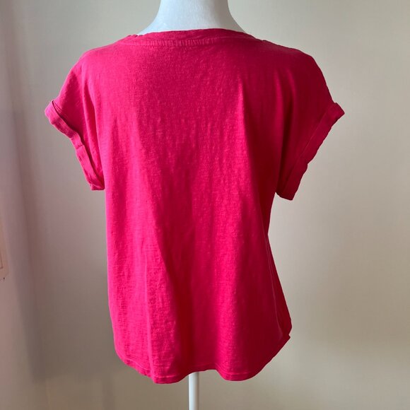 🩷Talbots Petite Pink Floral Embroidered Tee - Chic & Elegant size Medium - Picture 5 of 9